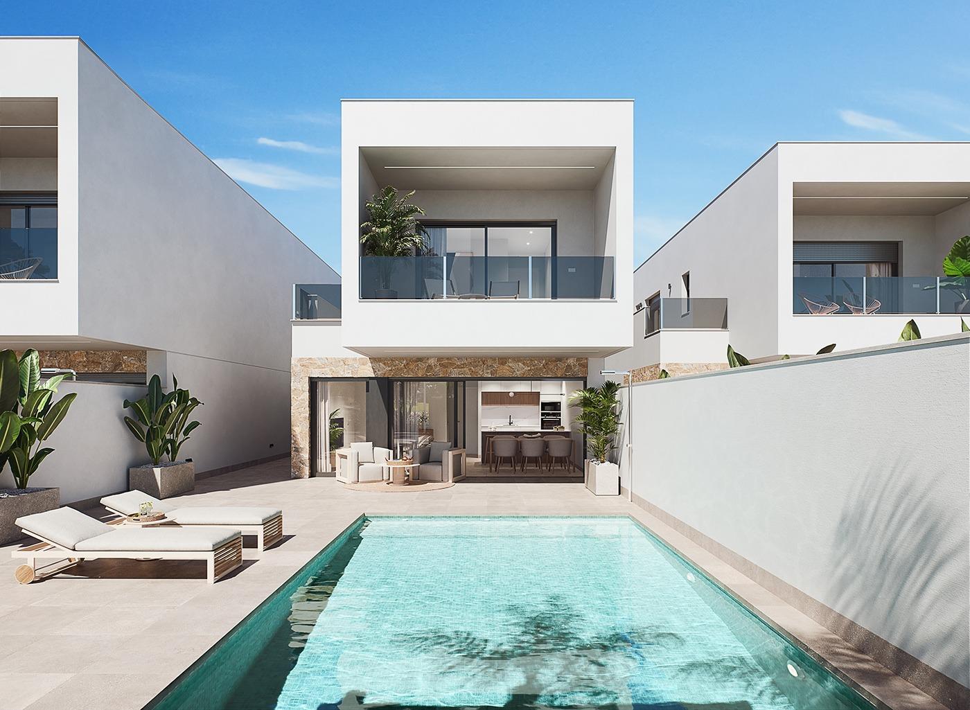 Moderne nieuwbouwwoningen met privézwembad in San Pedro del Pinatar