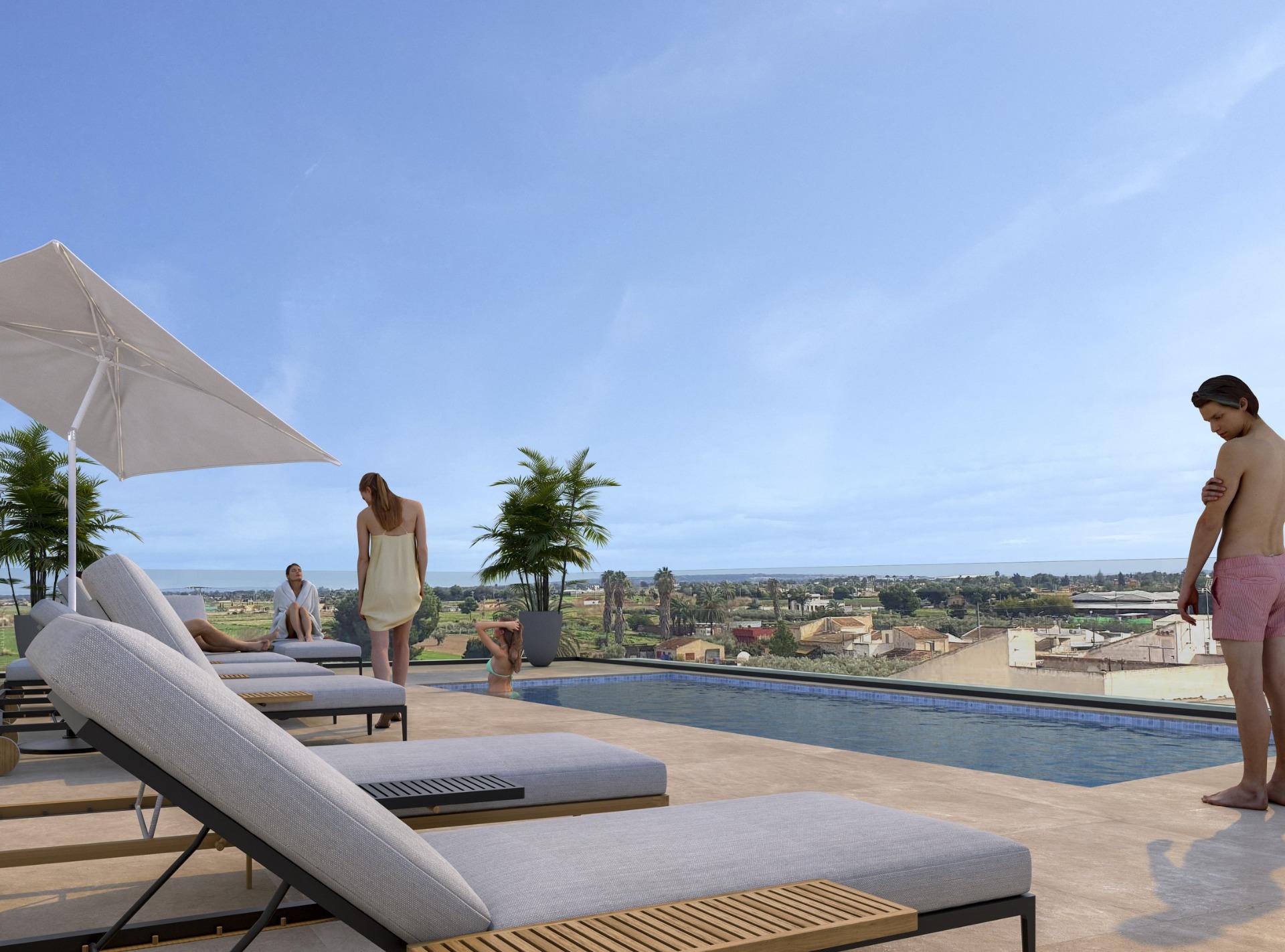 Nieuwbouwappartementen te koop in Catral Alicante met zwembad op het dak