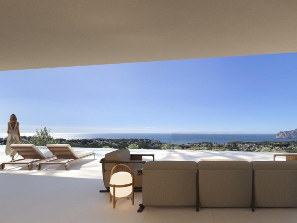 Luxe, moderne villa met panoramisch uitzicht op zee in Montemar, Benissa