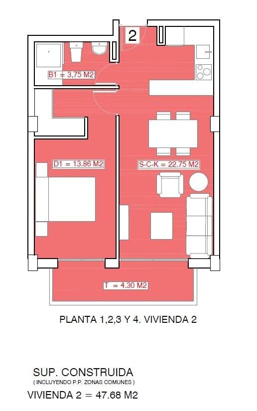 29-17 Moderne appartementen met zwembad op het dak, op slechts 250 meter van het strand van Acequion, Torrevieja - foto 17