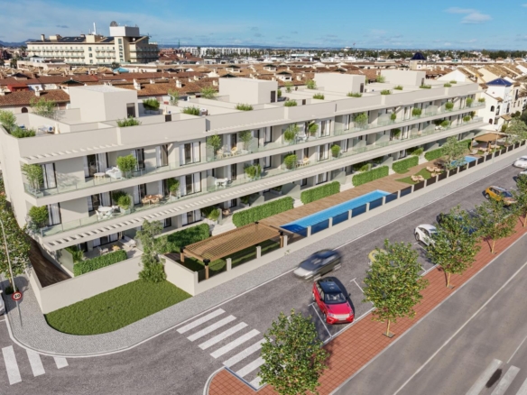 Nieuwbouwwoningen op 250 m van het strand van Los Narejos in Los Alcazares